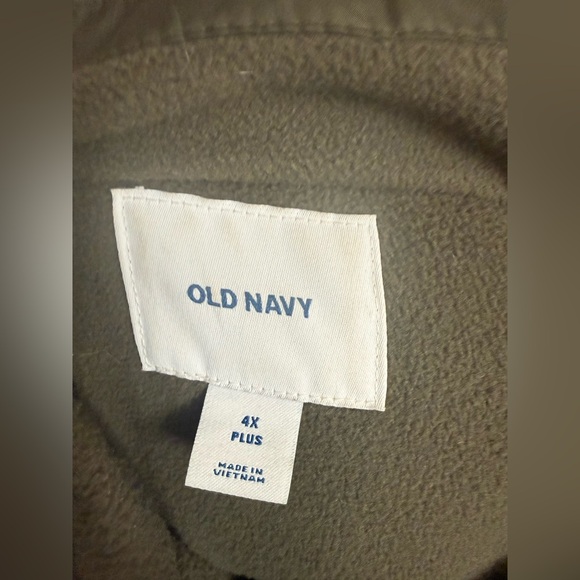 Old Navy Olive Length Faux Fur Hood Zip Front Puffer Jacket Coat 4X Plus XXXXL - Picture 2 of 4